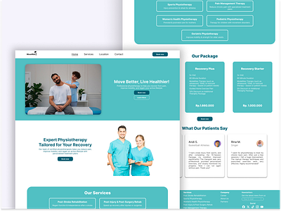 MoveWell - Physiotheraphy Landing Page Web Design clean colour health landing page layout physiotheraphy ui web web design
