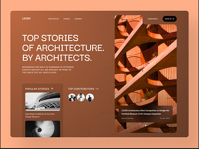 Concept Design - Architecture News Website Landing Page architecture concept design design landing page news ui uidesign uiux user interface uxdesign web design website