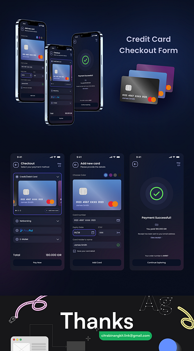 Credit Card Checkout Form #DailyUI002 ui