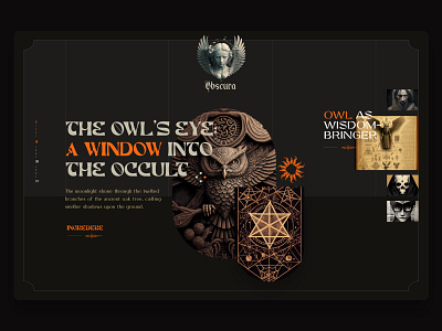Obscura - A web design for the Unusual and Unseen! dark theme obscura occult product design ui web design