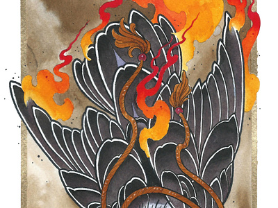 The Raven illustration design graphic design illustration ilustracja neotraditional slavs słowianie tattoo tattooart