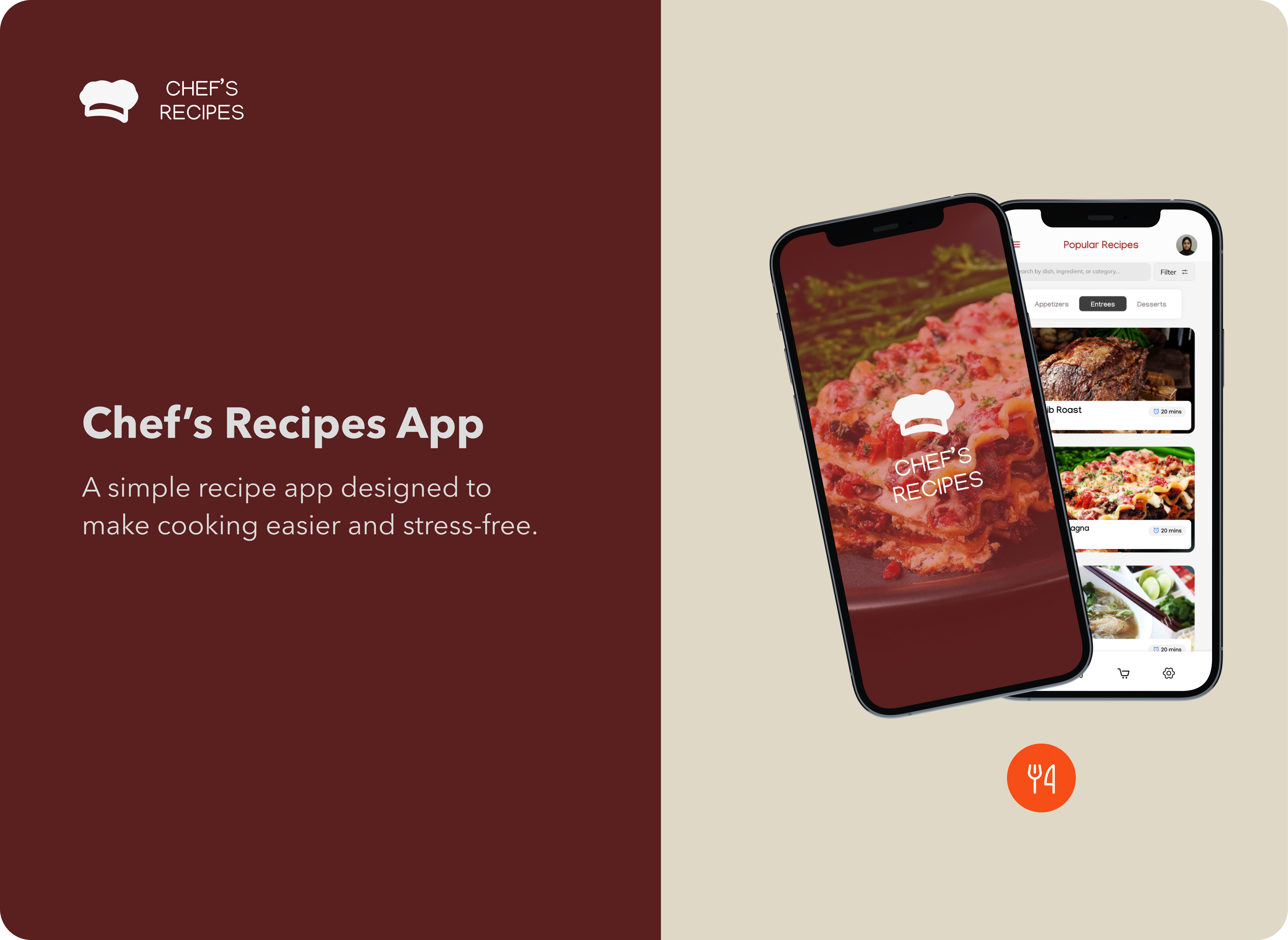 Chef's Recipe App app app design app ui chef chefs recipe app recipe app recipe app ui recipe application