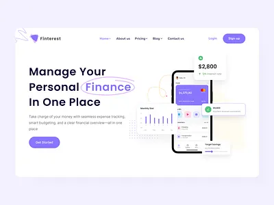 Fintech App Hero Section animation motion graphics ui