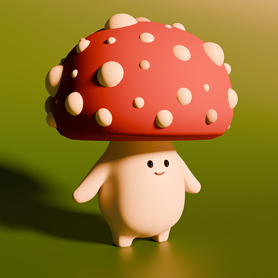 Mushroom 3D- model 3d branding graphic design illustration model