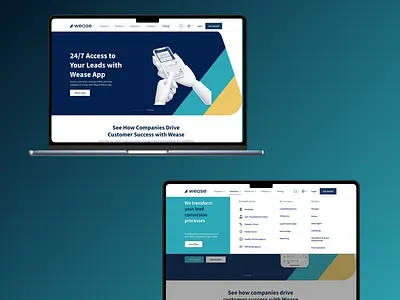 Health Tech CRM Landing Page Design - Homepage & Navigation Menu graphic design header homepage landing page menu design navigation menu ui ui design ux design uxui web design