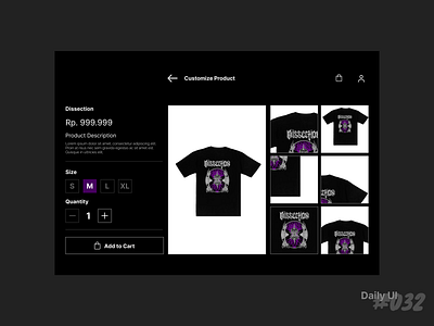 DailyUI #033 - Customize Product branding dark design ecommercer fashion graphic design illustration logo minimal ui vector web web design