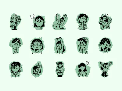 Reaction Doodle Icon Pack art bold cartoon character creative cute doodle emoji emotions expression faces fun graphic handdrawn happy icons playful reaction sketch whimsical