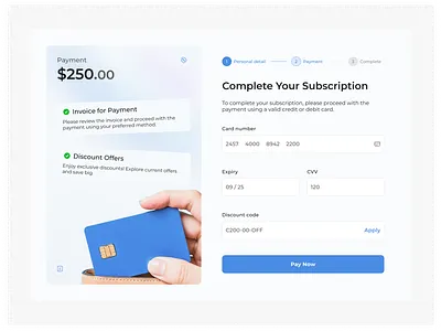 Subscription Payment Page UI Design app design ui ux web