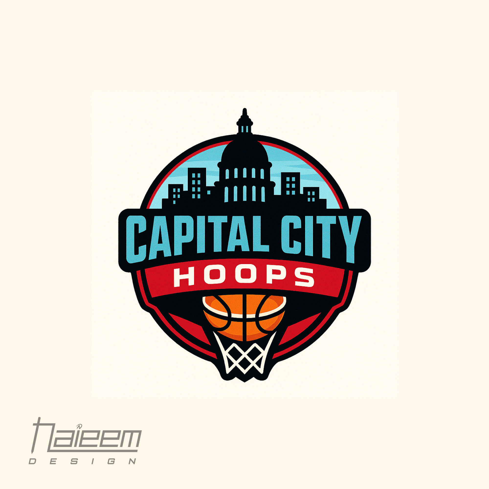 Modern Basketball Team Logo with Urban Skyline basketball league badge basketball logo basketball tournament branding bold sports logo capital city logo capital dome logo city sports logo creative hoops logo custom basketball logo custom sports logo hoops logo design logo for basketball league logo for city team modern team logo professional basketball emblem sports club branding sports team identity team logo design urban basketball logo vector sports logo