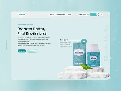 Herbhale - Hero banner blue herbhale hero hero banner inhaler sea blue