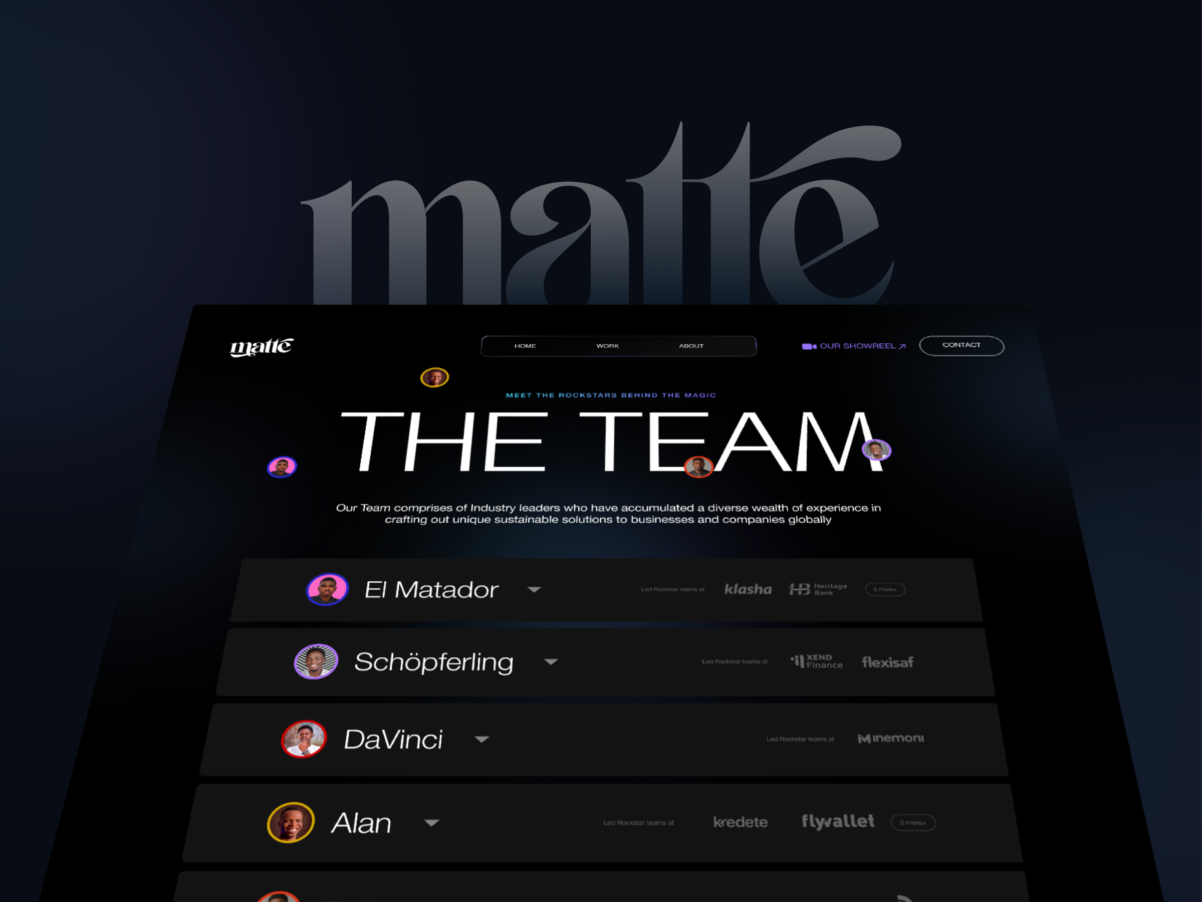 About Page - Matte (Design Agency) branding design typography ui
