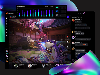Eclipse - Figma dashboard UI kit for data design web apps apex chart cybersport dashboard dataviz esport fan game gamers infographic overwatch player statistic stream template twitch valorant video vlog vlogging