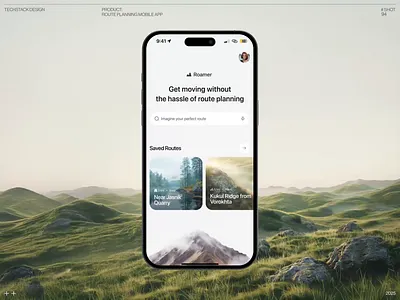 Route Planning Mobile App ai animation app design design fitness hiking interface mobile recommendation route trail travel travelling ui ui design