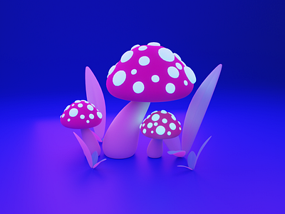 3D mushrooms 3d des design graphic design illustration model