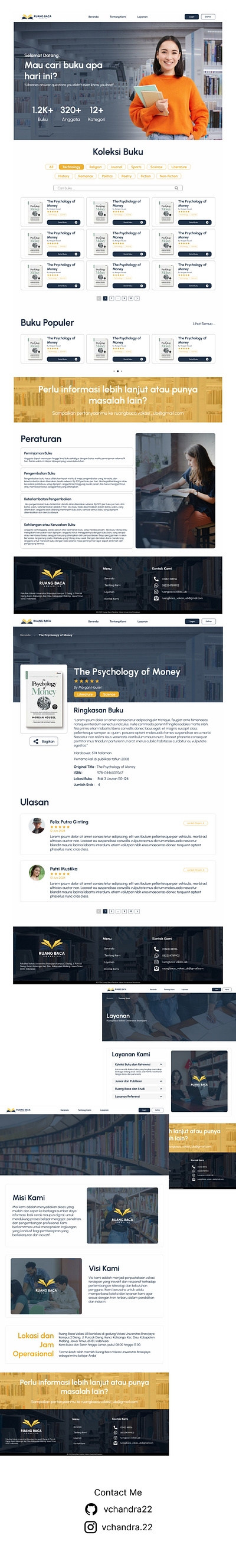 Ruang Baca UB - Desain Web clean design figma landing page library ui design uiux web design