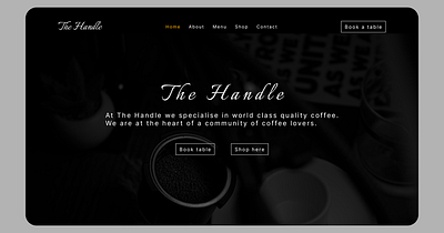 Two concepts for coffee shop landing page design ui uiux web design