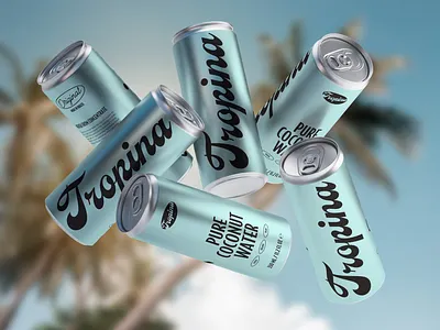 Coconut Water Brand Identity & Packaging Design brand identity branding coconut water packaging soda can tropical