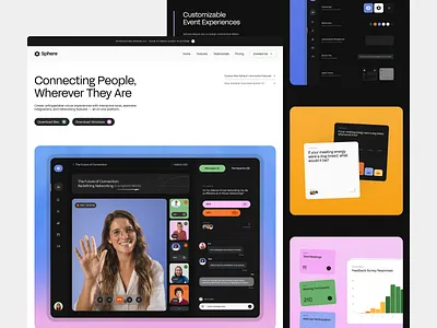 Events Platform | Landing Page dark mode landing page playful ui virtual web design webinar zoom