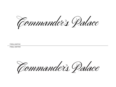 Commander's Palace Logo Refinement handlettering handtype hashtaglettering lettering logo vectormachine