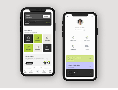 Residence Management App | Mobile UI admin panel apartment management app home manager hostel hostel ui hotel admin hotel management minimal mobile design pg manager rent admin rent manager rent ui residence manager services tenets ui user ux
