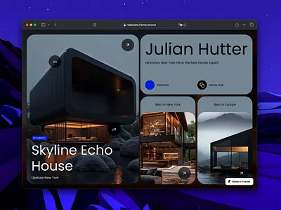 Real Estate New York Website bento bento grid framer graphic design grid interactive modern real estate responsive ui web