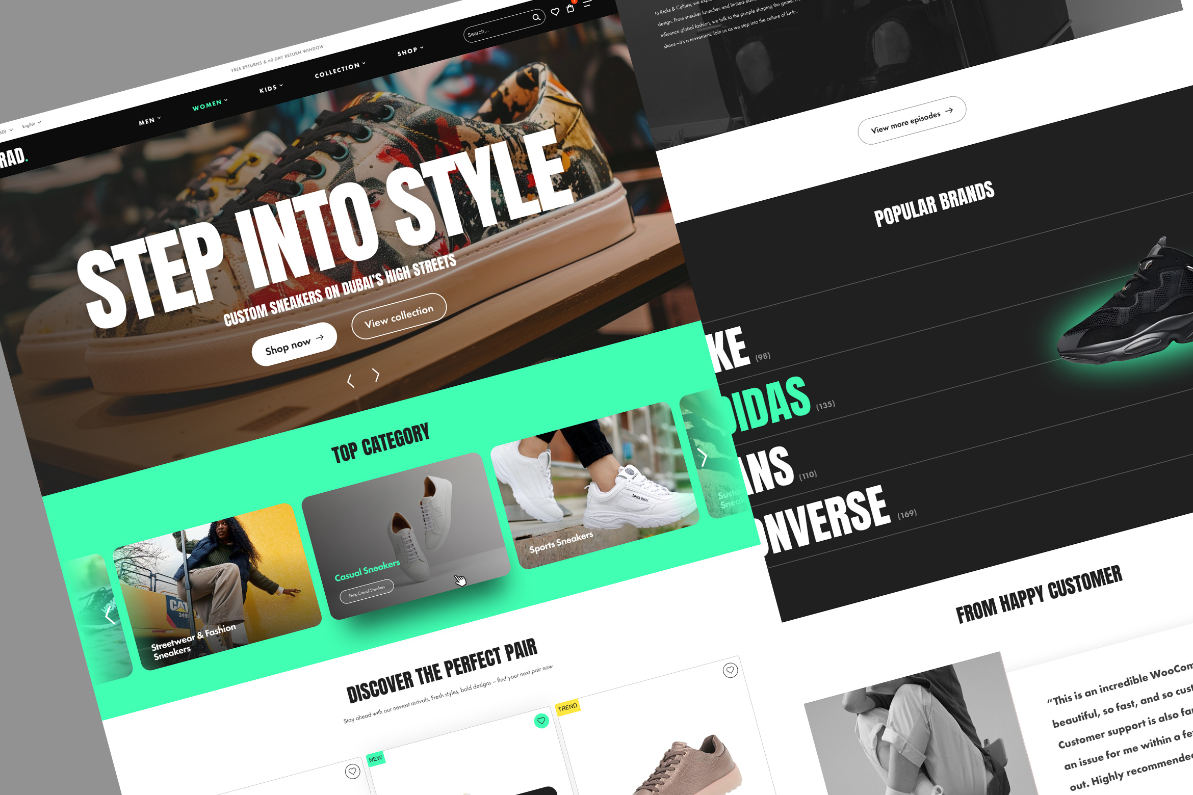 Sneakers Landing Page agency branding branding identity ecommerce figma landing page shoes sneakers sneakers podcast ui uikits visual design website