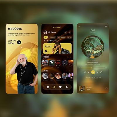 melodic music app app design ui ux