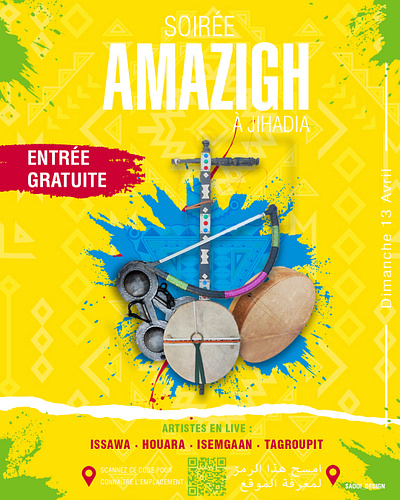 Poster Amazigh Fest amazigh amazighculture culturalevent festival graphicdesign moderndesign posterdesign
