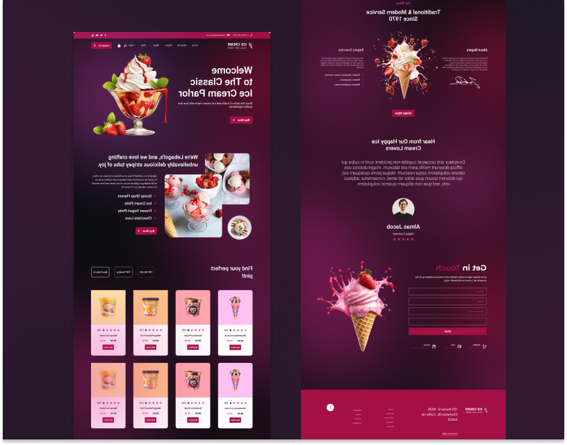 ice cream website design (figma) adobe photoshop adobe xd figma graphic design ice cream website ice cream website design landig page landingpage ui ux web design website design