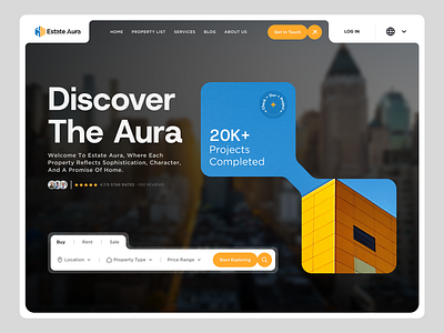 Estate Aura - Real Estate Design Agency architecture architecture design bento card clean design graphic design home landing page minimal property property management property website real estate residence ui ux