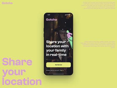 Gotcha App animation app branding case study color design green illustration logo mobile ui ux vector webdesign yellow
