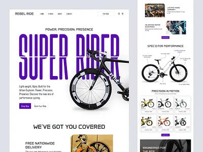 Rebel Ride Shopify store for Cycle bikes bycycle cycle full page graphic design home page landing page product product design product detail page product details product landing page product website shopify shopify landing page shopify store design shopify webiste web design website zsbd