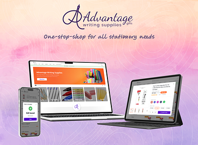 Advantage Writing Supplies- E-commerce Stationery Platform app design crm development stationery ui design