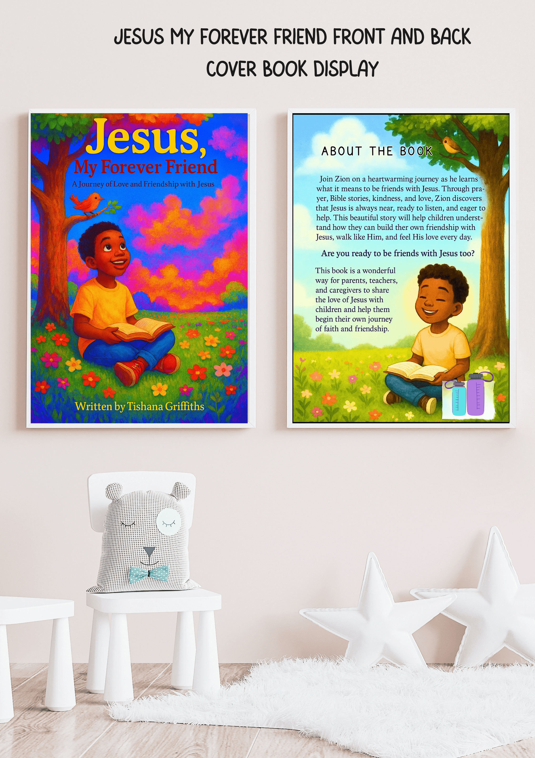 Children Illustrated Christian Book Front And Back Cover Design 3d animation branding graphic design ui