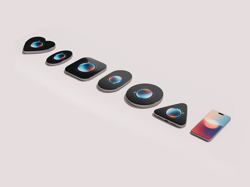 9 futuristic phone shapes that break the norm—what’s your fav 3d 3dmodeling blender conceptart graphic design heartshape phone product rendering shapes tech