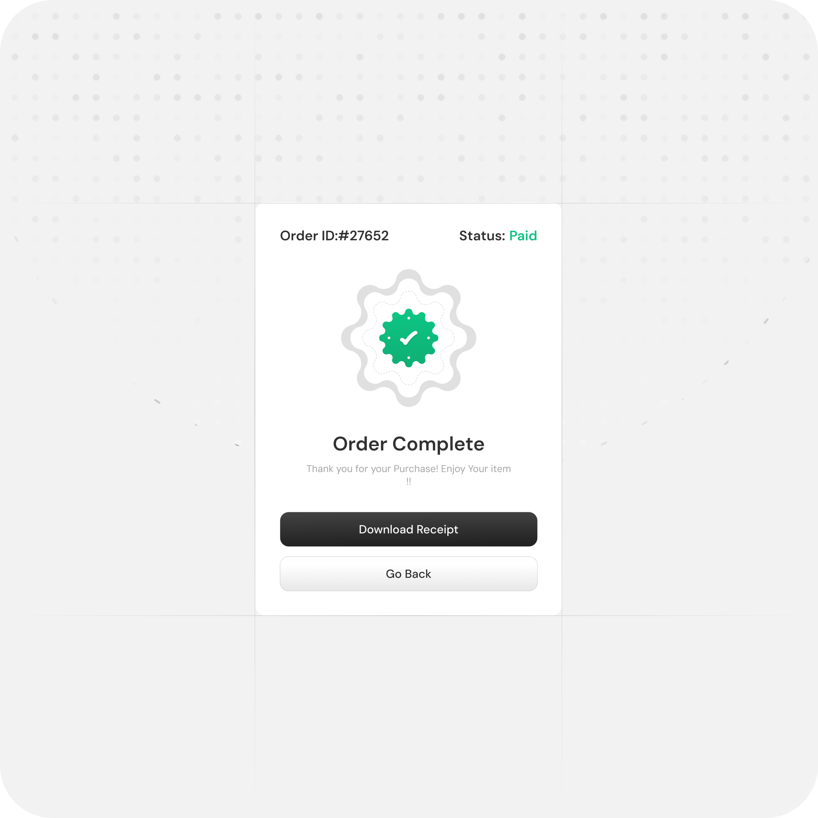 Order Confirmation UI component design design system designinspiration ecommerceui figmadesign graphic design microinteraction orderconfirmation uidesign ux design