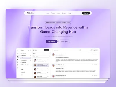 ✉️ Zenchat Hero Section branding chat dashboard design gradient hub landing logo minimal purple saas theme trending ui ui design ui inspiration uiux ux webdesign website