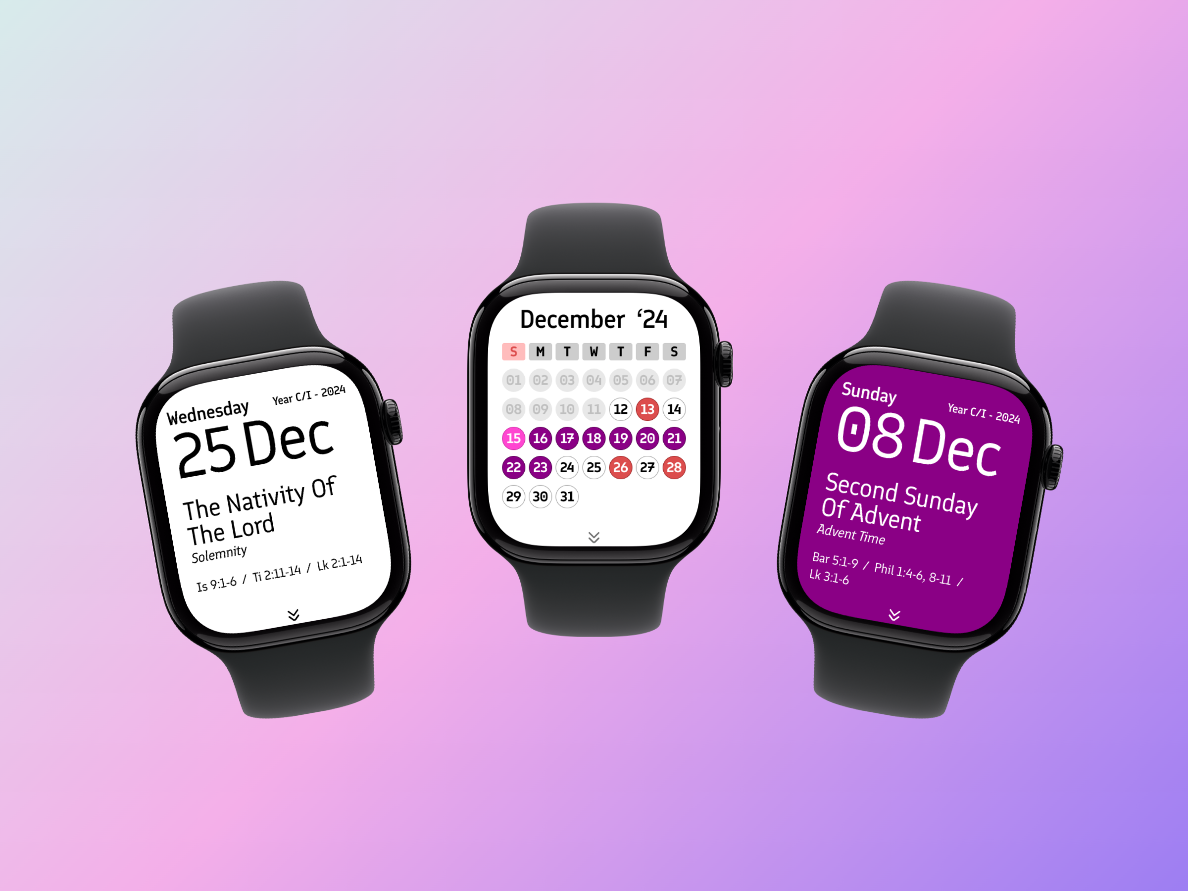 Smart Liturgy Calendar calendar liturgy smartwatch ui utilities app ux watchapp wearable worship