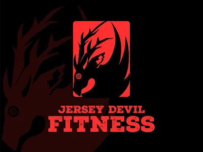 Jersey Devil Fitness Main Logo cryptid devil cryptid illustration cryptid logo folklore devil folklore logo hand drawn logo jersey devil jersey devil logo logo martial arts logo silhouette logo sports logo wrestling logo