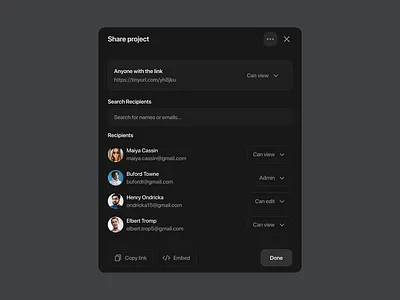 Share your work design system export modal minimal modal product design share form sharing ui ui design user interface