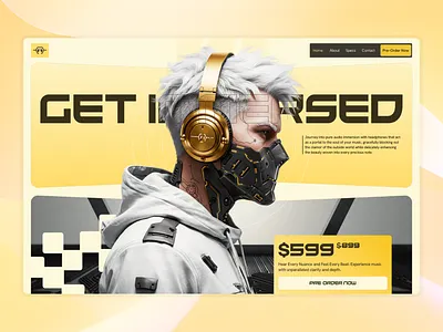 Headphone brand landing page web design design figma landingpage ui uidesign uiux ux webdesign website websitedesign