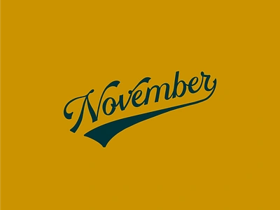 November Lettering brush lettering brushscript classic flourish handlettering lettering month november procreate retro script vintage