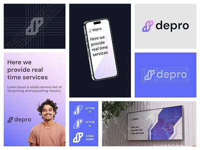 depro - Logo Design Concept blockchain brand identity branding code combination mark concept creative design designer portfolio gradient letter dp line logo logo designer modern programmar saas tech technology