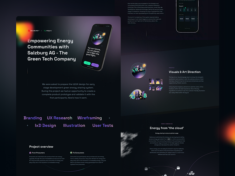 Salzburg AG: Empowering energy communities – Case Study app branding casestudy dark design illustration interaction mobile simple ui ux