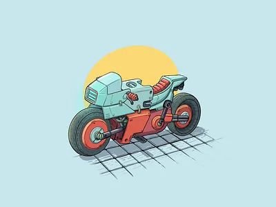 CYBERPUNK BIKE bike bike design concept art concept design cyberpunk cyberpunk bike cyberpunk concept art cyberpunk vehicle design flat color illustration lineart motor bike photoshop sci fi sci fi concept art sci fi vehicle teal vehicle vehicle design