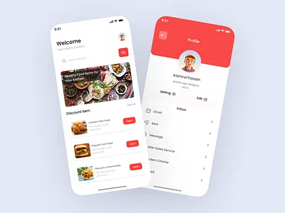 New Food App UI/UX Design 2 page app appdesign foodapp foodappdesign homescren mobilappdesign mobileapp newapp newfoodapp newshopapp onlinefoodapp onlineshop profile ui uidesign uiux uiuxdesign uiuxfoodapp ux uxdesign