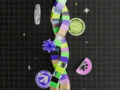 Colourful Loop - 01 - Counter Rotating 3d animation cinema4d design illustration loop motion design motion graphics redshift