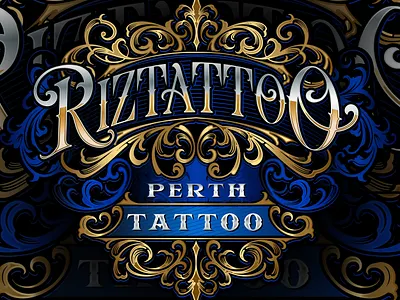 Riztattoo tattoo graphic design logo monogram tattoo vintage logo