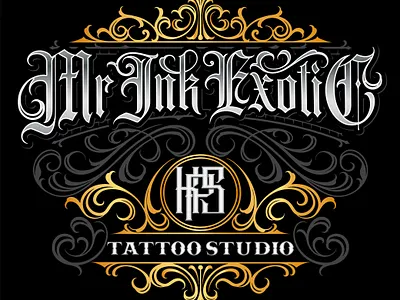 mr ink exotic tattoo graphic design logo vintage logo