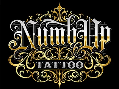 numb up tattoo graphic design logo vintage logo